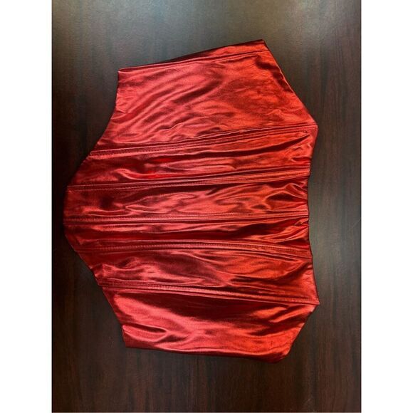 NWT Windsor Red Shiny Strapless Corset Top Size Large - Picture 1 of 8